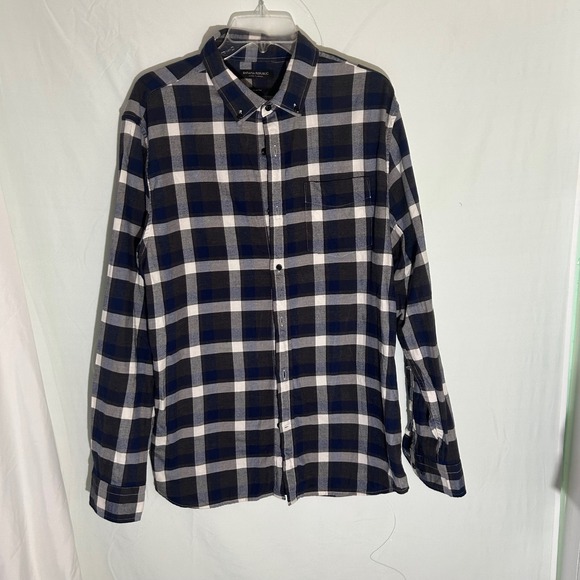 Banana Republic Tops - Banana Republic Luxe Flannel Slim Fit Plaid Button Down Shirt Womens XL